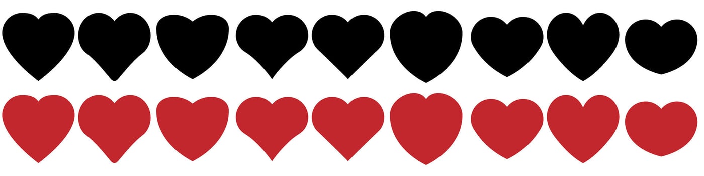 Heart hand drawn icon set. love illustration sign collection. romance symbol. Romantic web design element. vector
