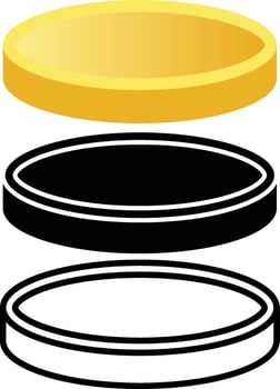 Collection of Simple Coin from Front Bottom Side vector