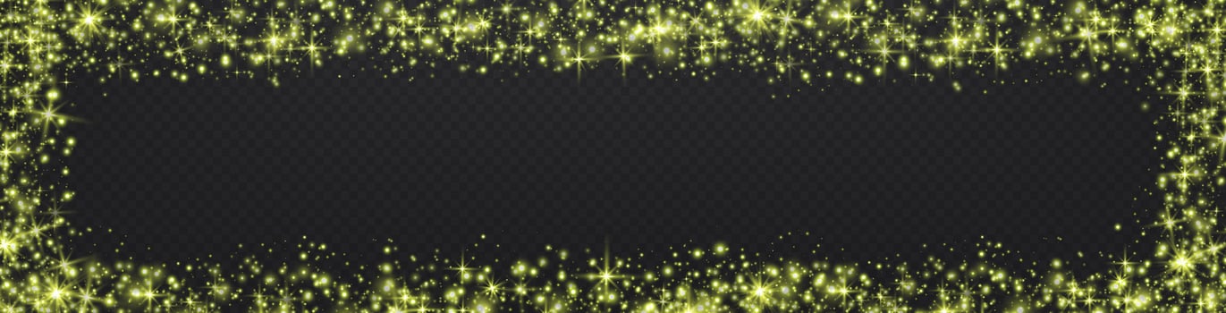 sparkly gold border design vector