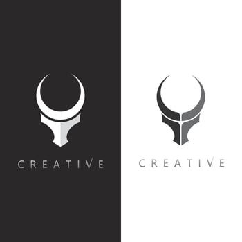 Creative logo design black and white vector