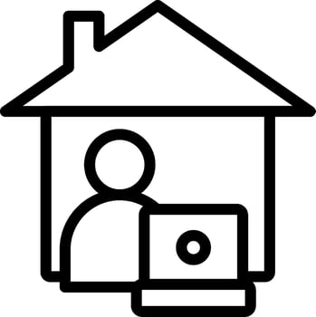 Work From Home Outline Icon vector