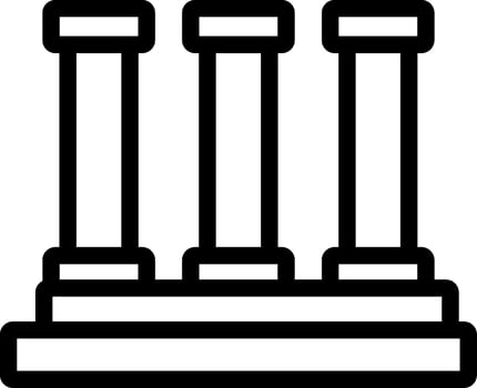 Greek Pillars Outline Icon vector