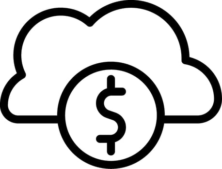 Cloud Banking Outline Icon vector