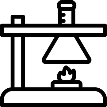 Bunsen Burner Outline Icon vector