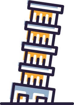 Leaning Tower Of Pisa Icon Landmark Tower Italy Structure vector