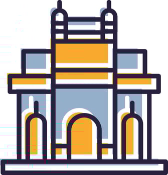Gateway Of India Indian Landmark Graphic Art Illustration vector