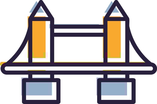 Tower Bridge Glyph Two color London Landmark Bridge Structure vector