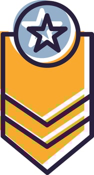 Rank Glyph Two color Grade Title Military Rank Position vector