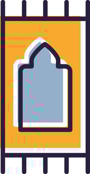 Prayer Rug Glyph Two color Sajadah Musalla Mat Islam vector