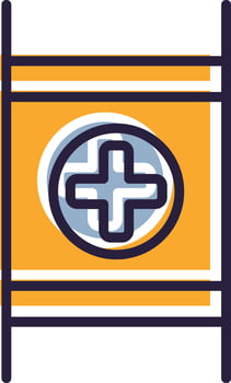 Stretcher Glyph Two color Gurney Litter Medical Transport vector