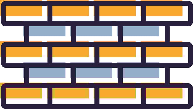 Brick Wall Glyph Two color Masonry Wall Structure Construction vector