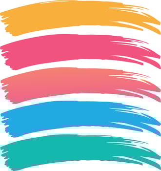 Vibrant brush strokes in rainbow colors vector