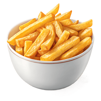 Crispy French Fries in Ceramic Bowl png