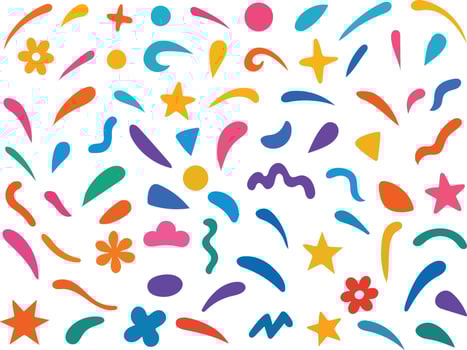 Colorful abstract shapes and forms collage vector
