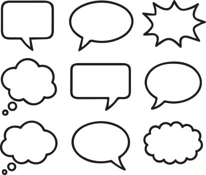 Collection hand drawn speech thought bubbles vector