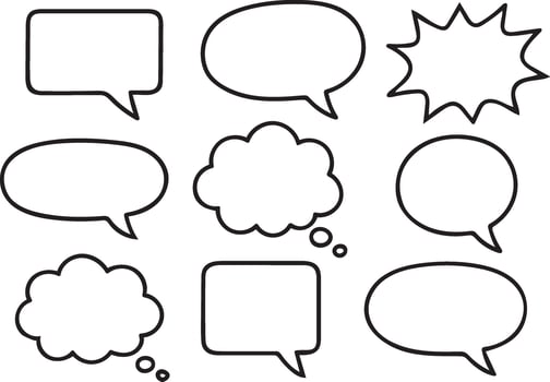 Collection hand drawn speech thought bubble vector