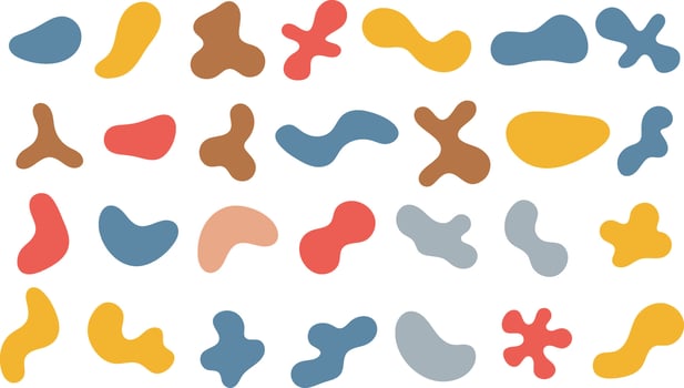 Colorful abstract organic shapes collection vector
