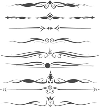 Elegant ornate decorative flourishes and dividers collection vector