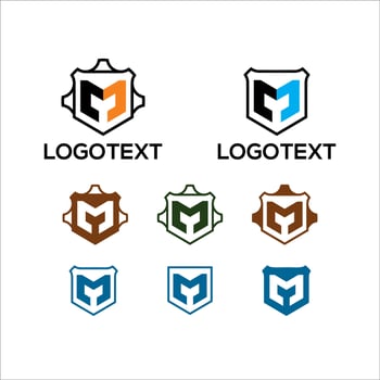 Letter M Shield Logo Design Template vector