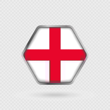 England flag in a hexagon frame. vector