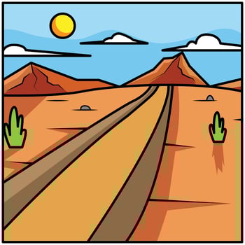 Country Road Desertcore Illustration vector