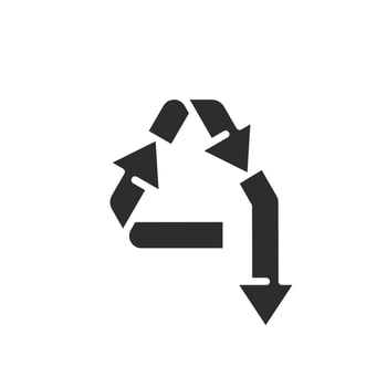 downcycle process icon, flat symbol, illustration vector