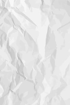 White clean crumpled paper background. Vertical crumpled empty paper template for posters and banners. Color illustration vector
