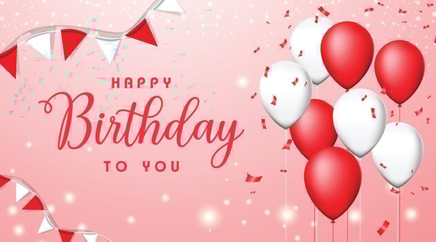 Colorful birthday balloons and decorations vector