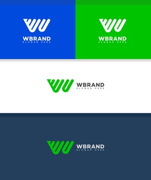 Modern W Letter Logo Branding Identity Design vector