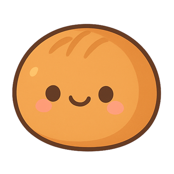 Round Bun Bread Smiling Cute Kawaii Bread Cartoon Smiling for Background and illustration png