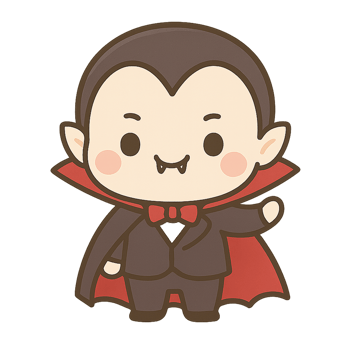 Dracula Character Cute Cartoon Kawaii Halloween Costume Printable Transparent Background png