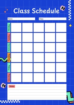 Class Schedule School Timetable Template vector