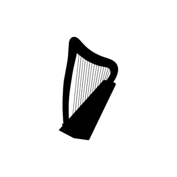 Harp Silhouette, can use for musical instrumental illustration, logo gram, pictogram, apps, website, icon, symbol or graphic design element. Color Editable vector