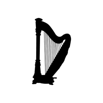 Harp Silhouette, can use for musical instrumental illustration, logo gram, pictogram, apps, website, icon, symbol or graphic design element. Editable vector
