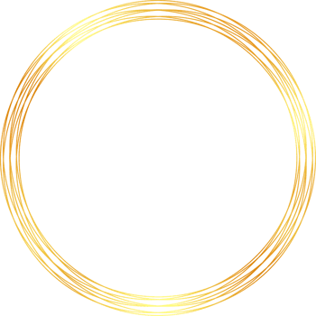 Gold circle border design, Golden circle thin lines png