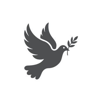 Dove of peace with olive branch icon vector