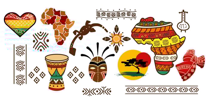 African art symbols and designs vector