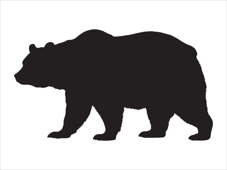 Simple Silhouette of a Majestic Grizzly Bear vector