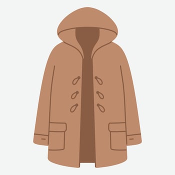 Brown Hooded Duffle Coat vector