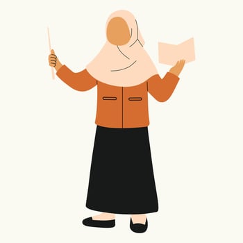 Muslim Woman Teacher Presenting vector