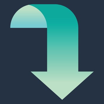 Teal Gradient Down Arrow vector