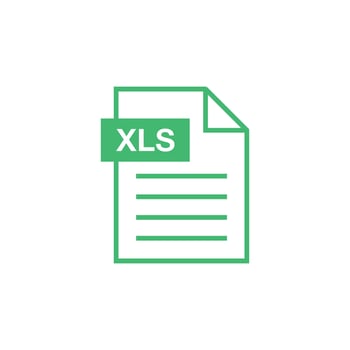 Light Green Colored XLS Document Download Icon Template Illustration vector