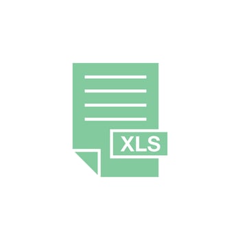 Light Green Glyph XLS Document Download Icon Template Illustration Design vector