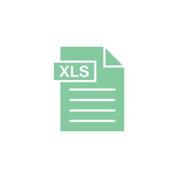 Light Green XLS Document Download Icon Template vector