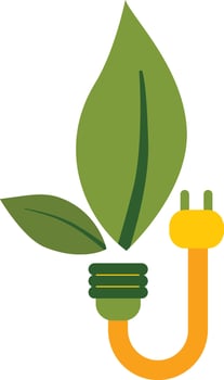 Green Energy With Leaves and Plug vector