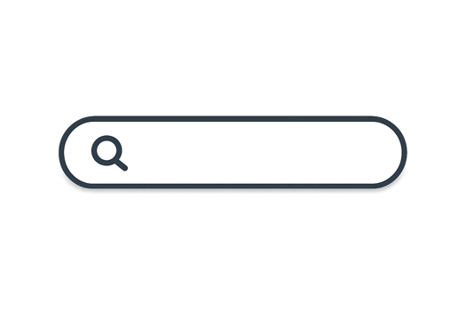 Simple white search bar with magnifying glass icon isolated on transparent background png