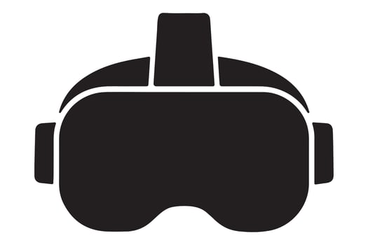 Sleek Black VR Headset Icon Immersive Technology for Virtual Reality Gaming and Metaverse Experiences - Professional digital artwork with vibrant colors and detailed composition vector