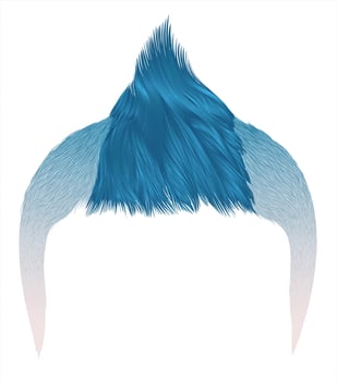 Blue mohawk hairstyle illustration vector