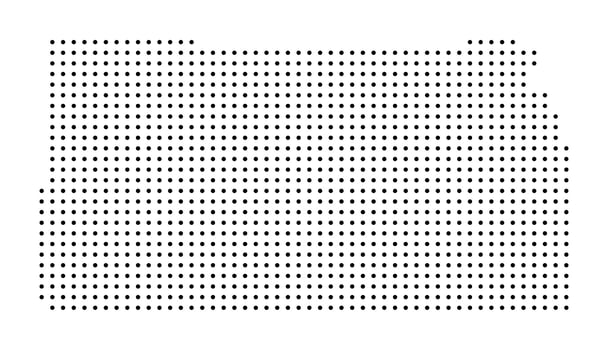 Dotted Map Illustration of Kansas, USA vector