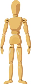 Wooden artist mannequin figure with adjustable joints for drawing and sketching practice illustration vector
